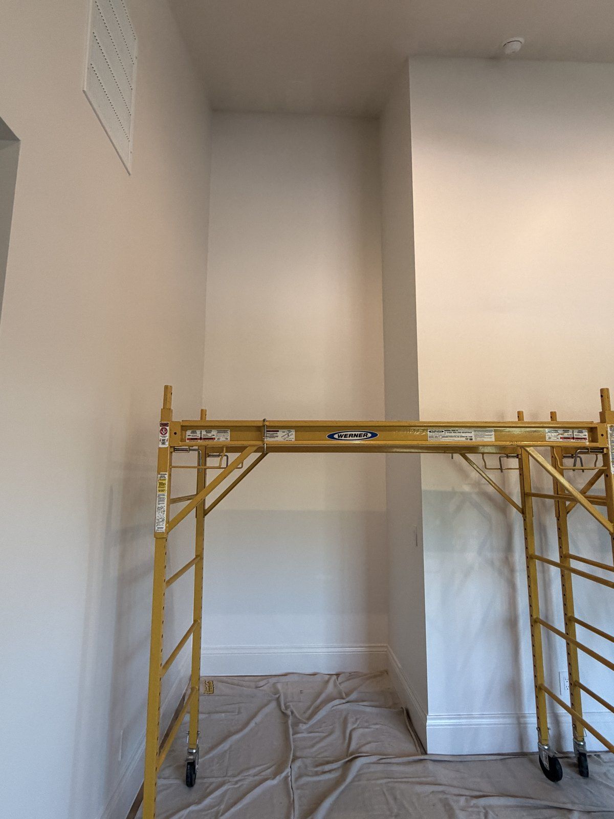 Before: the empty nook with scaffolding