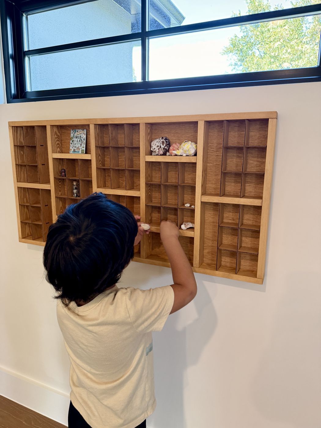 Child wooden treasure display