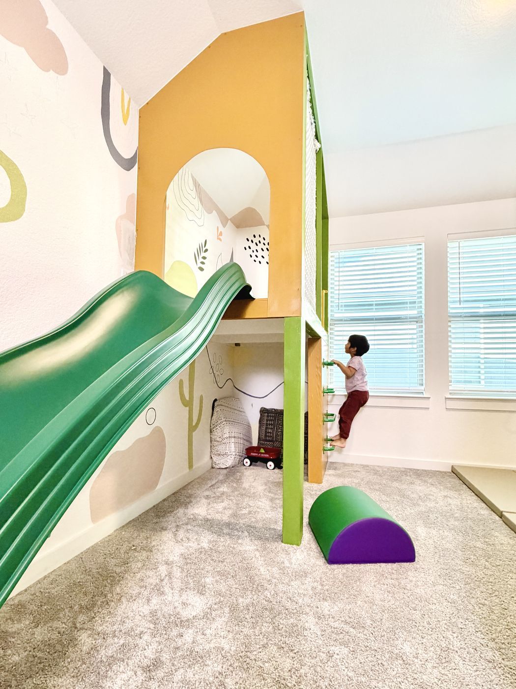 Playhouse slide and climbing ladder