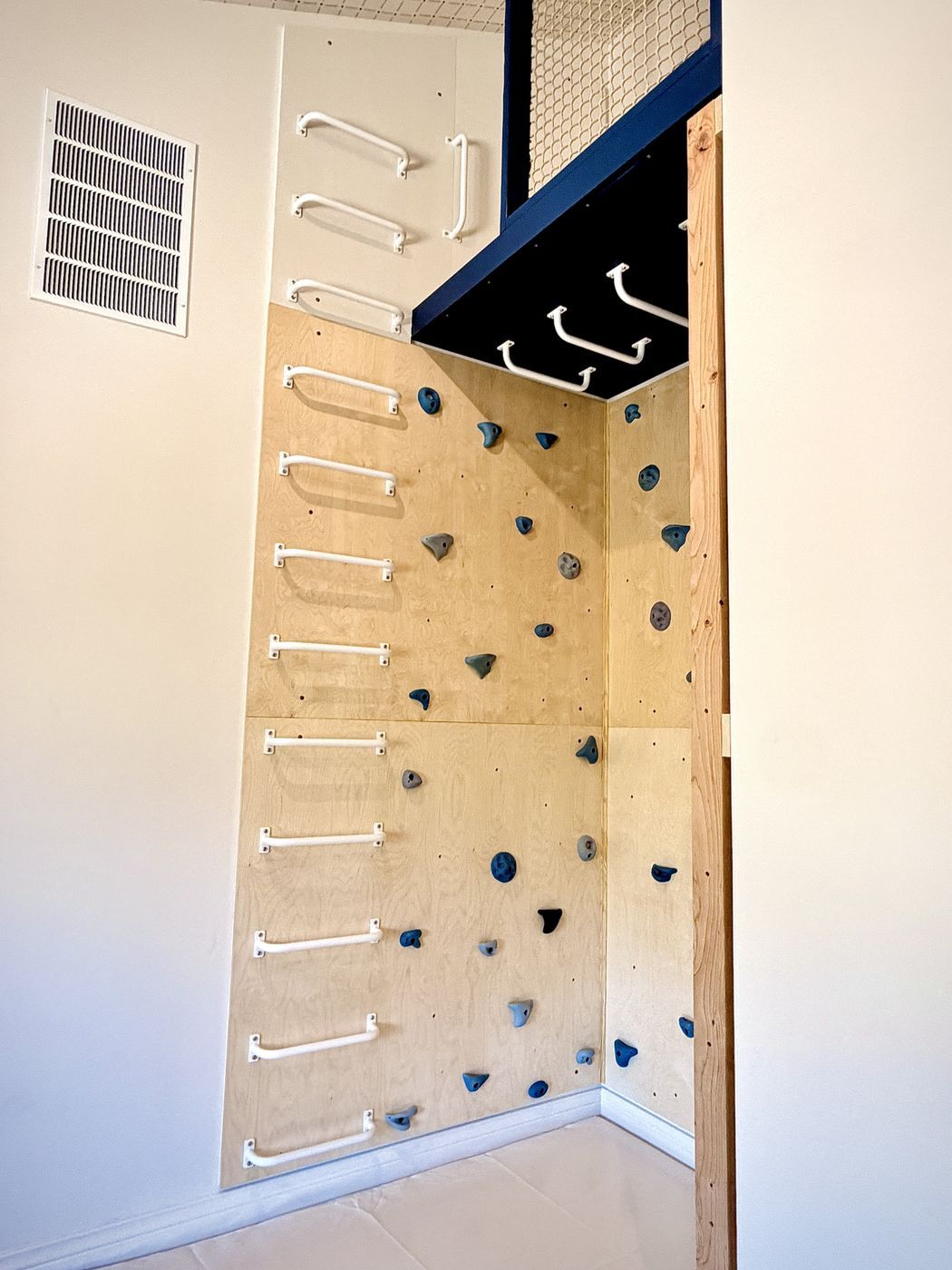 White climbing rungs to blue loft