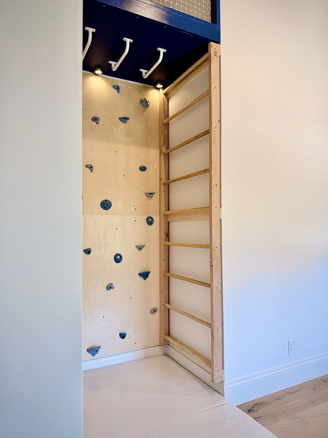 Wooden stall bars and loft lighting